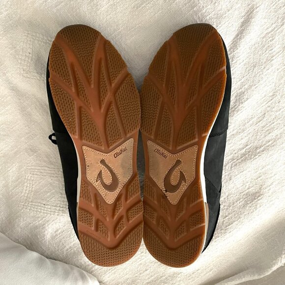 Men's Olukai Huaka'I Li Black Nubuck Leather Shoes, Size 12 - Picture 11 of 14